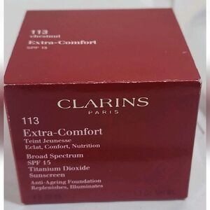 NIB Clarins Extra Comfort SPF 15 Anti-Ageing Foundation In Shade Chestnut 113